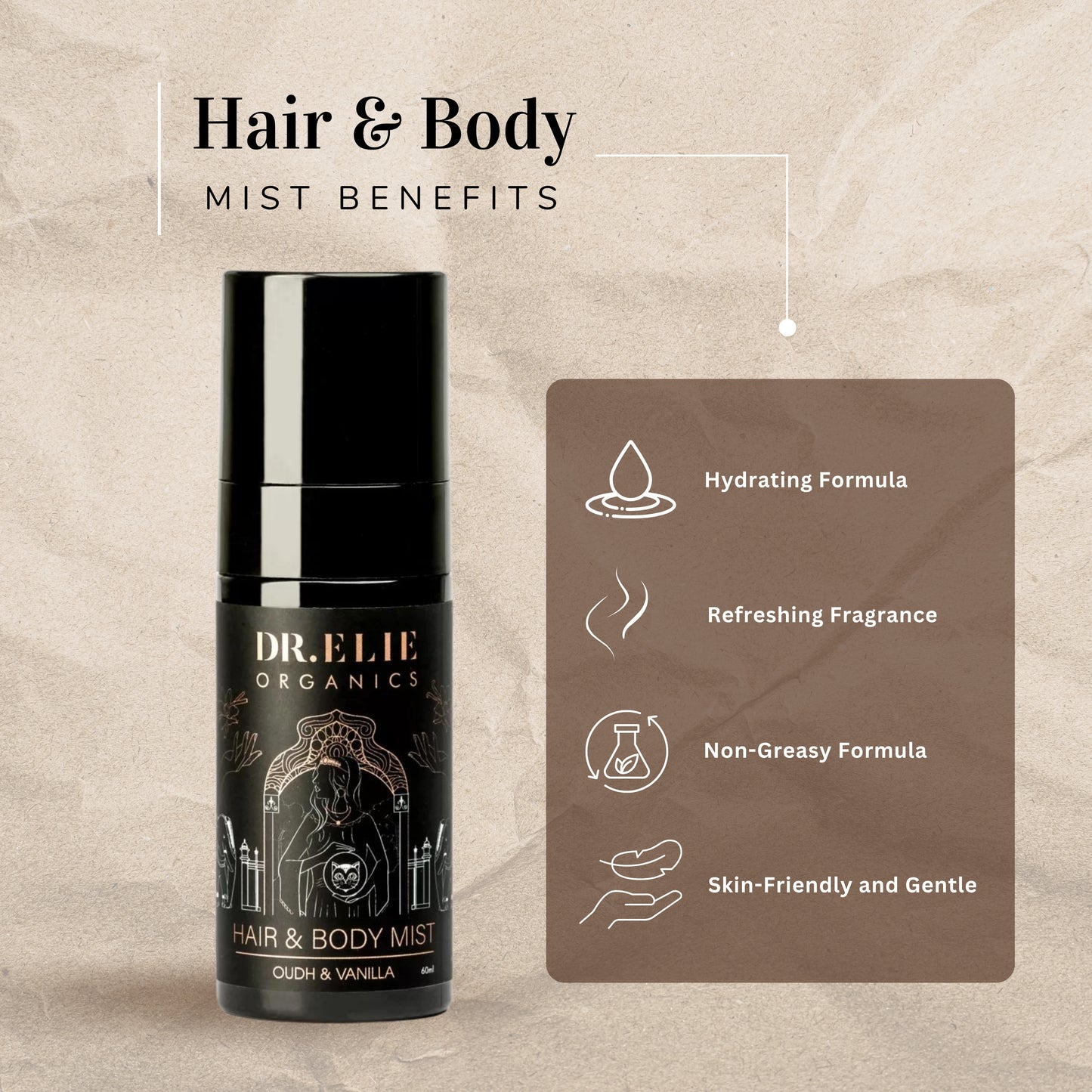 Oudh & Vanilla Hair & Body Mist 60 ml